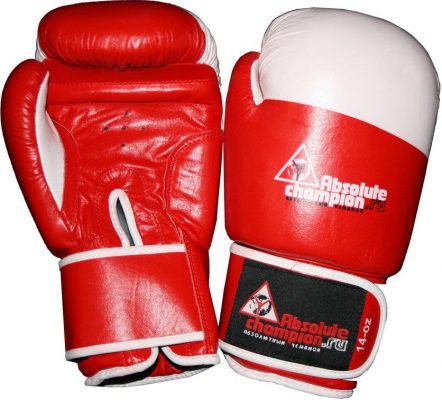 Перчатки боксерские кожаные Absolute Champion, красные, 8 унц.