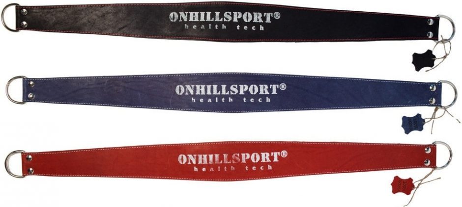 Пояс кожаный с цепью (лифтерский) ONHILLSPORT, 85 см, красный