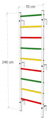 Шведская стенка стандарт Металл-ПВХ Axioma белая, ступени красные