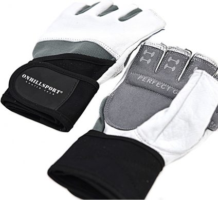 Перчатки для фитнеса Onhillsport Q10, мужские с фиксатором, кожа, размер xxl