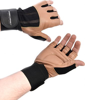 Перчатки для фитнеса Onhillsport Q11, мужские с фиксатором, кожа, размер s