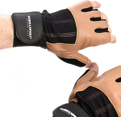 Перчатки для фитнеса Onhillsport Q11, мужские с фиксатором, кожа, размер m