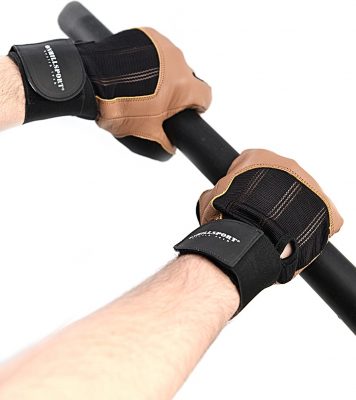 Перчатки для фитнеса Onhillsport Q11, мужские с фиксатором, кожа, размер m