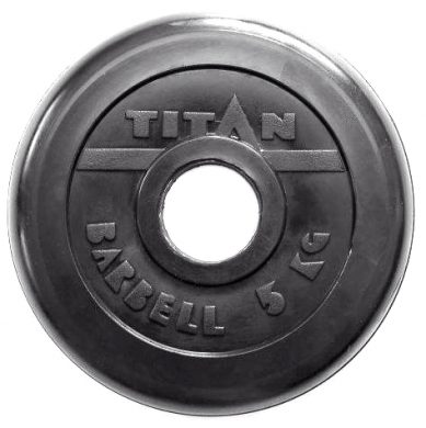 Диск TITAN-PROFY чугун обрезиненный 51мм., стальная втулка, 5кг.