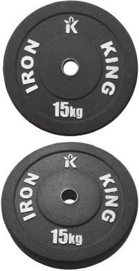 Диск Iron King для crossfit, резина, стальная втулка, 51 мм, 15кг.