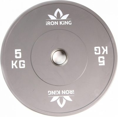 Диск Iron King для crossfit, резина, стальная втулка, 51 мм, 5кг., серый