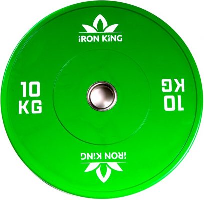 Диск Iron King для crossfit, резина, стальная втулка, 51 мм, 10кг., зеленый