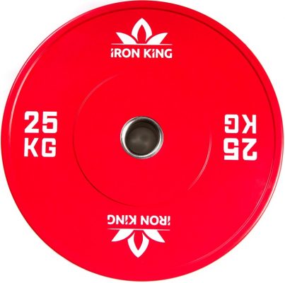 Диск Iron King для crossfit, резина, стальная втулка, 51 мм, 25кг., красный