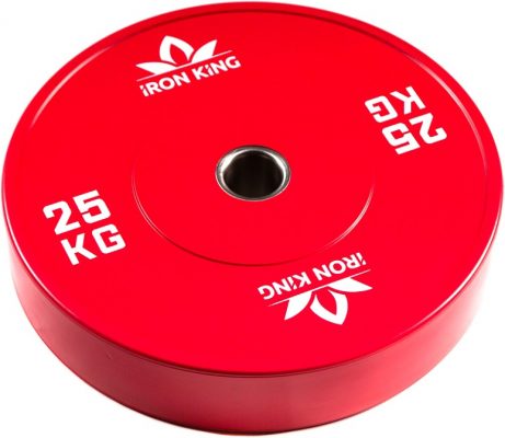 Диск Iron King для crossfit, резина, стальная втулка, 51 мм, 25кг., красный