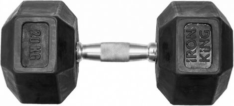 Гантель Iron King гексагональная обрезиненная, 20кг., чугун
