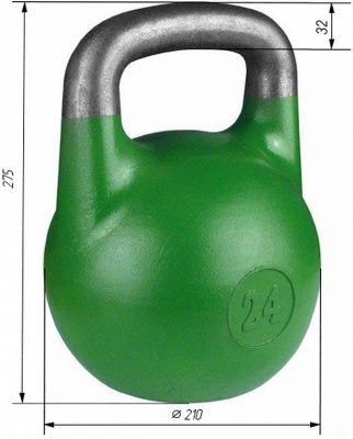 Гиря Iron King 24 кг. для соревнований стандарт 2021, зеленая