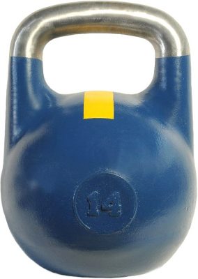 Гиря Iron King чемпионская 14 кг. (синяя с желтой полосой)