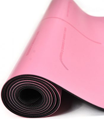 Коврик для йоги Onhillsport PU с разметкой, розовый