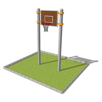 Баскетбольный щит уличный на две стойки